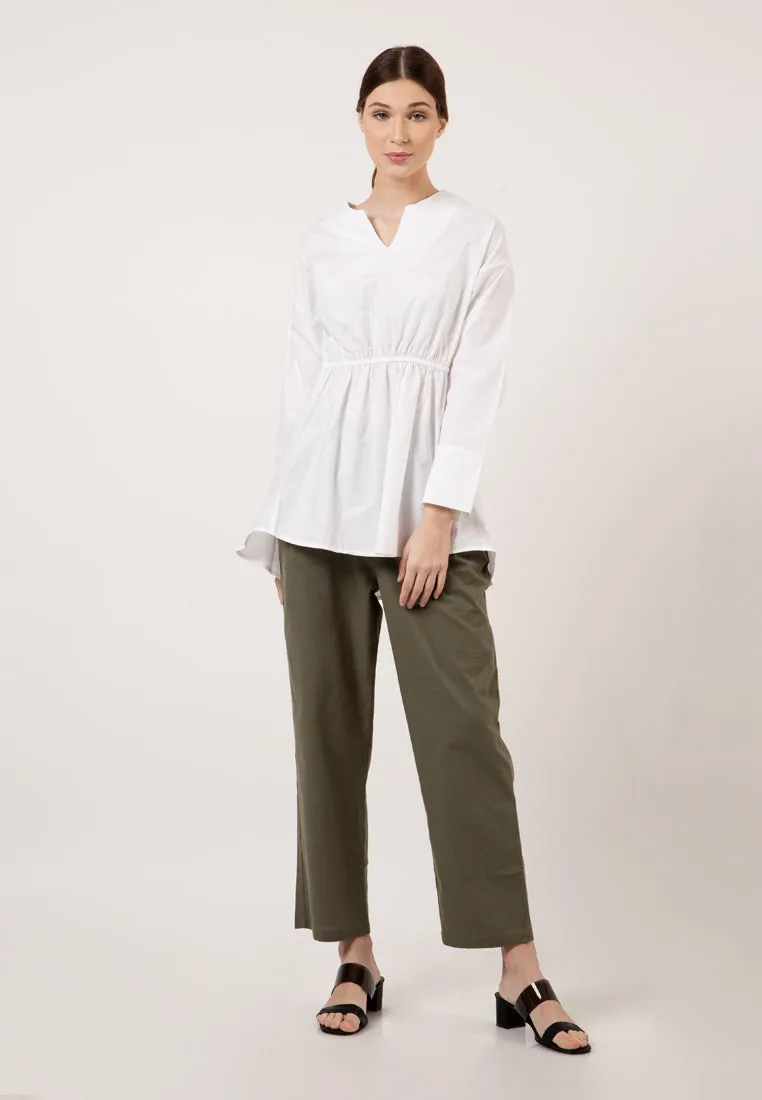 Gathered Front Tunic With Hi Low Hem