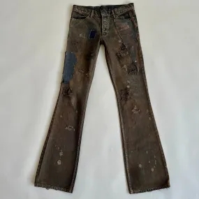 Grunge leather patch   distressed jean (M)