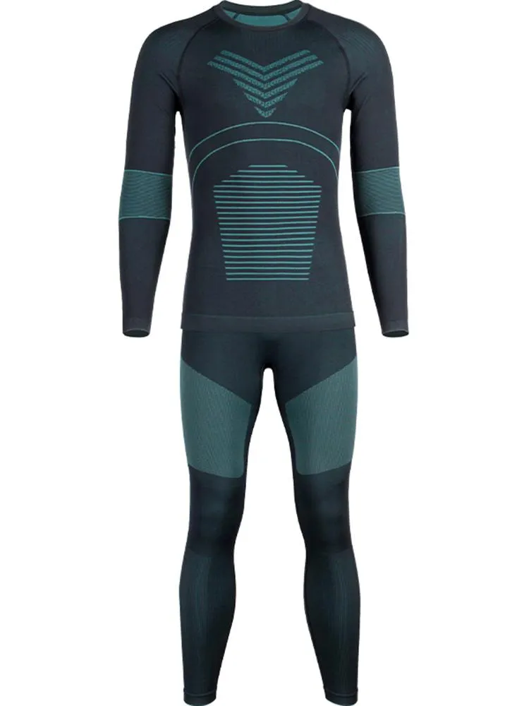 Gsou Snow Men's Dark Green Underwear Ski Equipment Quick-Drying Set