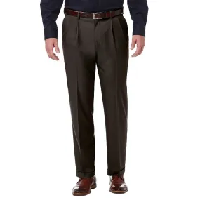 Haggar Mens Classic fit Dress Pants 34 / 29 Chocolate Brown Solid