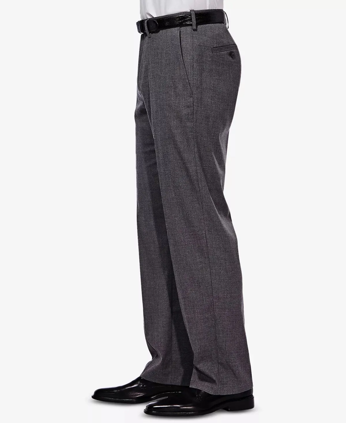 Haggar Mens Classic Fit Dress Pants 36 / 29 Charcoal Grey Solid Stretch