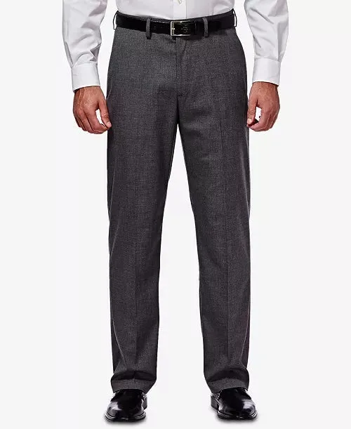 Haggar Mens Classic Fit Dress Pants 36 / 29 Charcoal Grey Solid Stretch