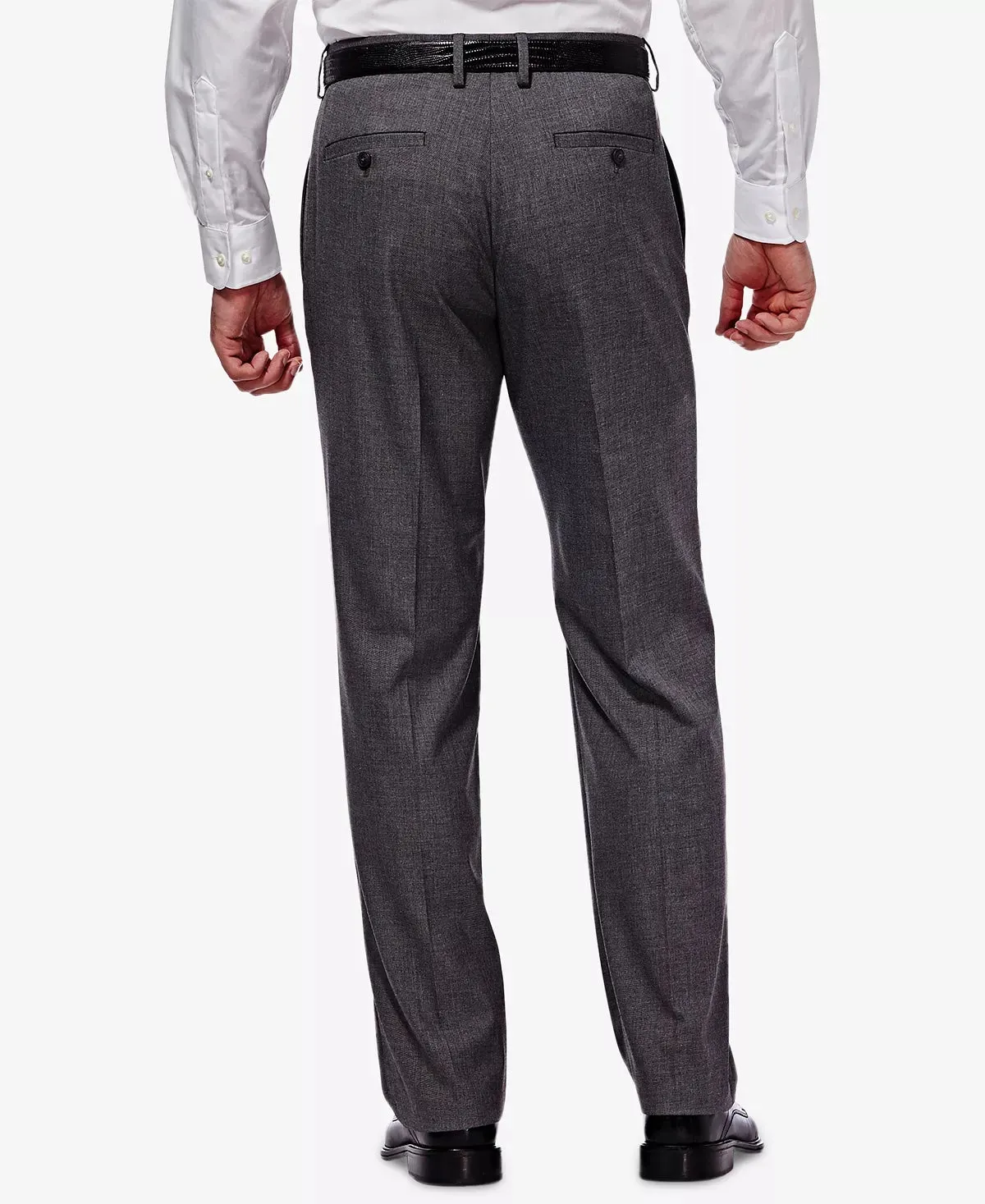 Haggar Mens Classic Fit Dress Pants 36 / 29 Charcoal Grey Solid Stretch