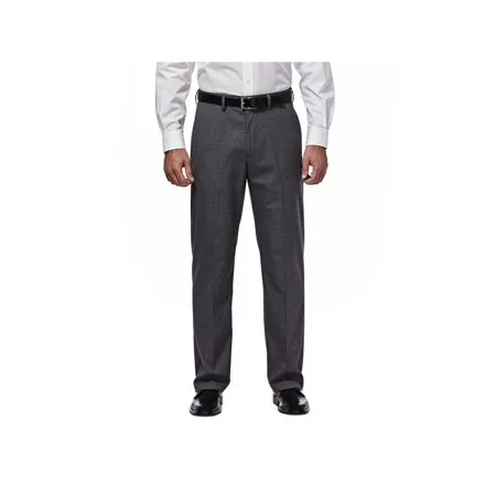 Haggar Mens Classic Fit Dress Pants 36 / 29 Charcoal Grey Solid Stretch