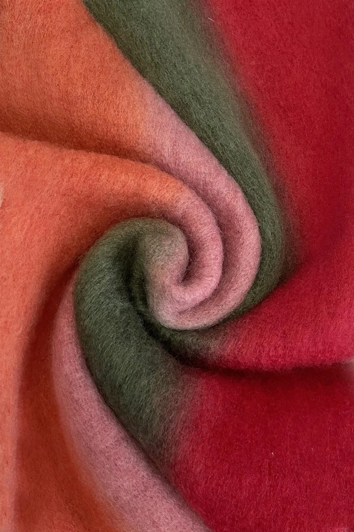 Hand Dyed Multi Stripe Tassel Blanket Wrap