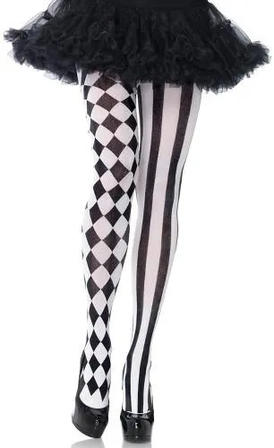 Harlequin Vertical Striped Tights