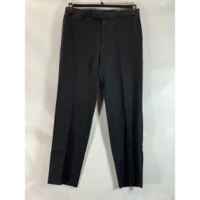HUGO BOSS Men's Black Pinstripe Virgin Wool Flat Front Dress Pants SZ 40R