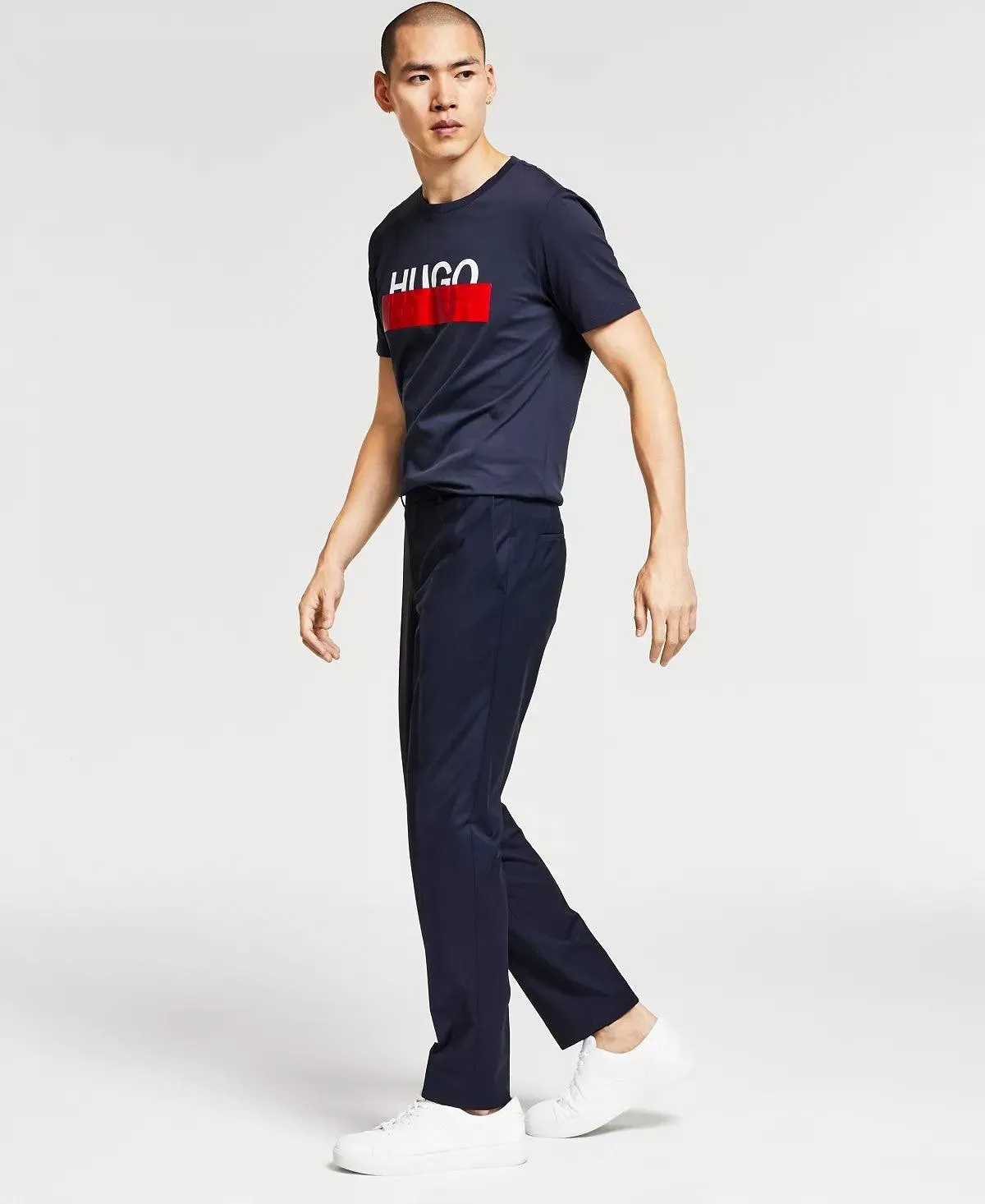 Hugo Boss Mens Slim fit Dress Pants 34 / 31 Blue Solid Stretch
