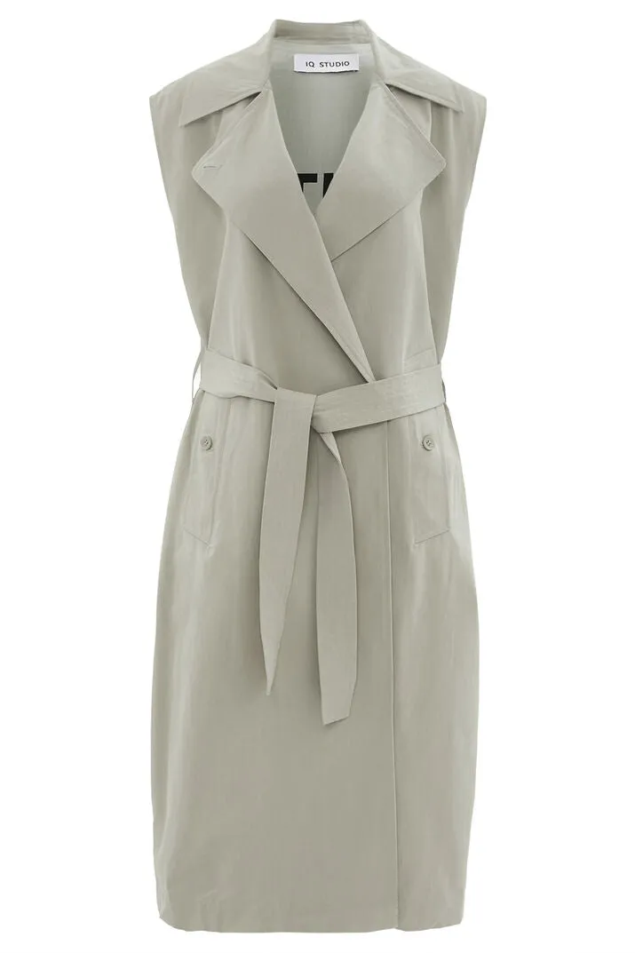 IQ Studio Barilla sleeveless trench coat - almond
