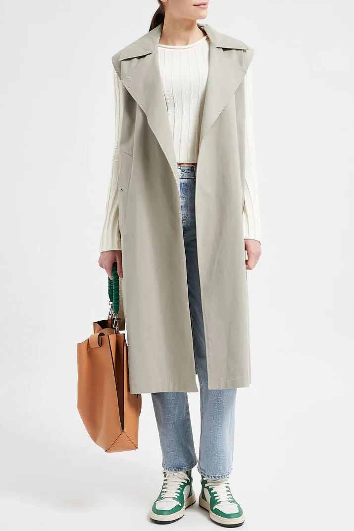 IQ Studio Barilla sleeveless trench coat - almond