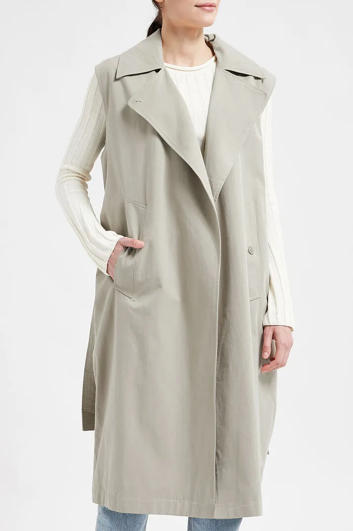 IQ Studio Barilla sleeveless trench coat - almond