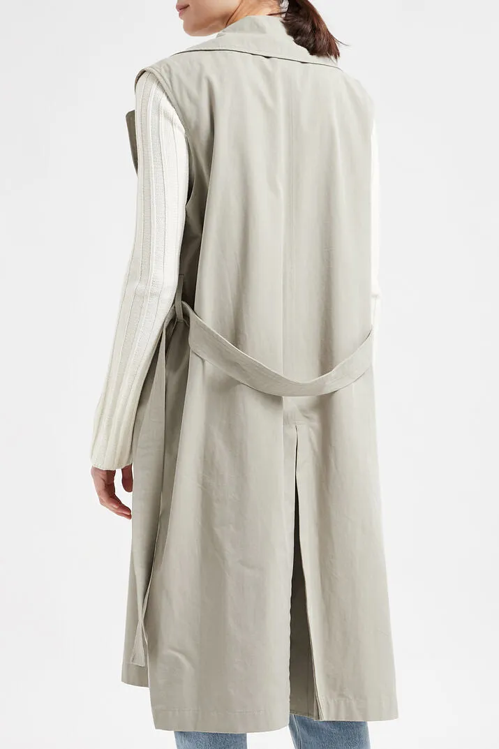 IQ Studio Barilla sleeveless trench coat - almond