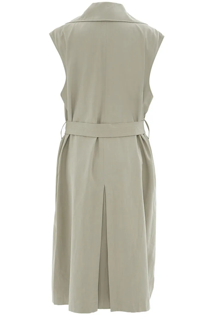 IQ Studio Barilla sleeveless trench coat - almond