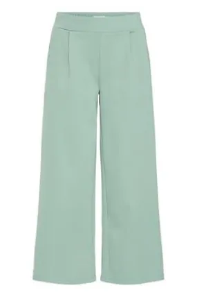 Kate Wide 3/4 Length Trouser - Beryl Green