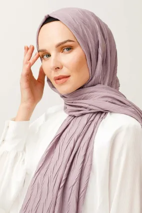 Lavender Gray Pleated Bamboo Hijab