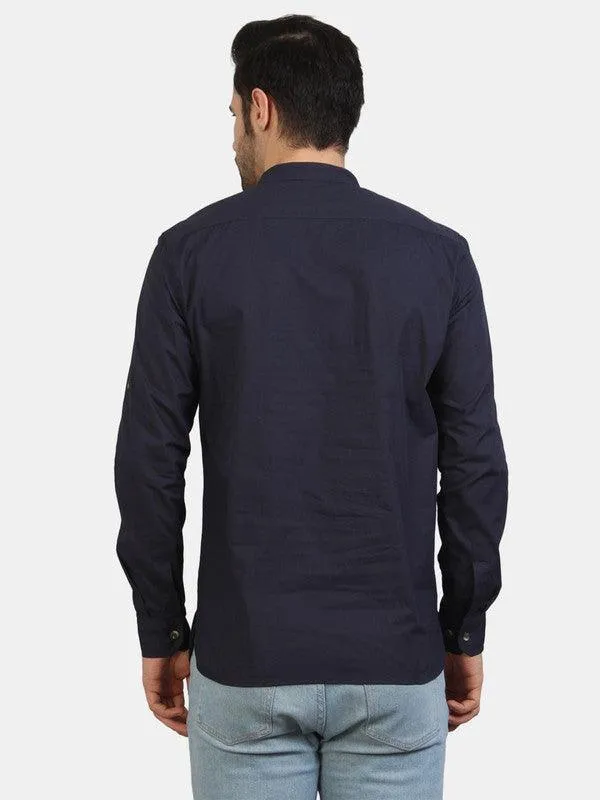 Life Roads full sleeve casual navy blue cotton shirt for Men and boys