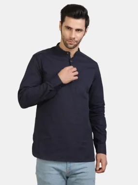 Life Roads full sleeve casual navy blue cotton shirt for Men and boys
