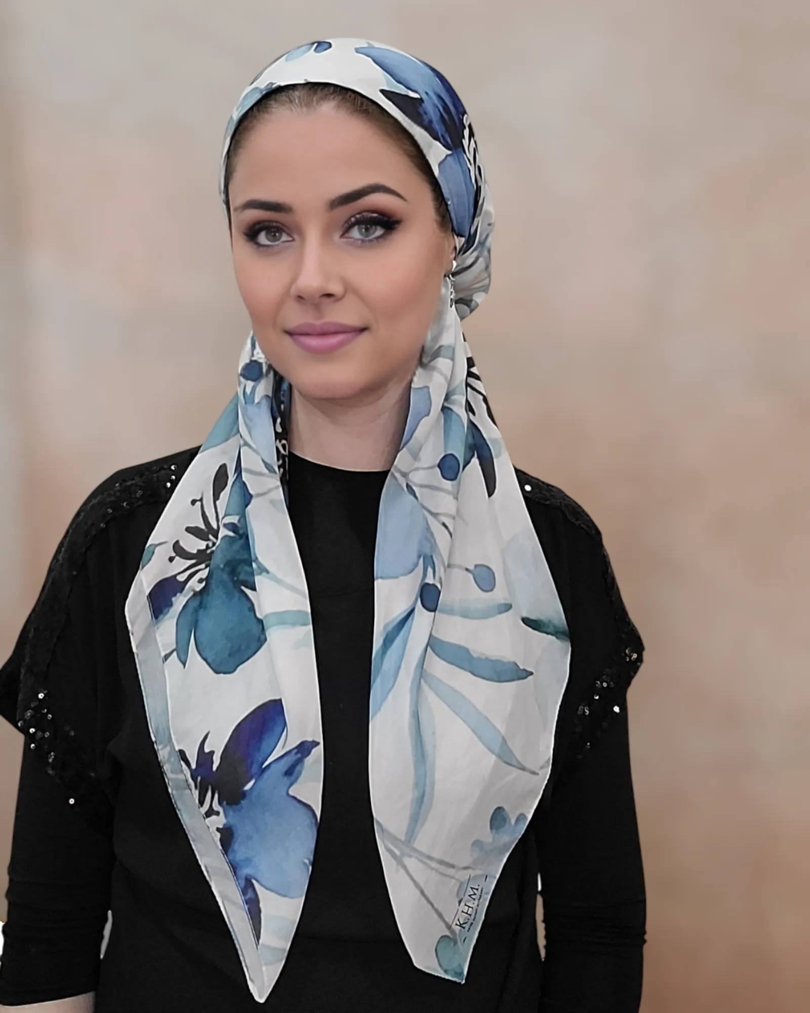 Lilly Blue Square Scarf