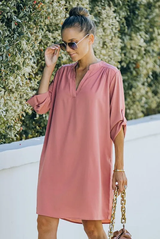 Marsala Shirt Dress