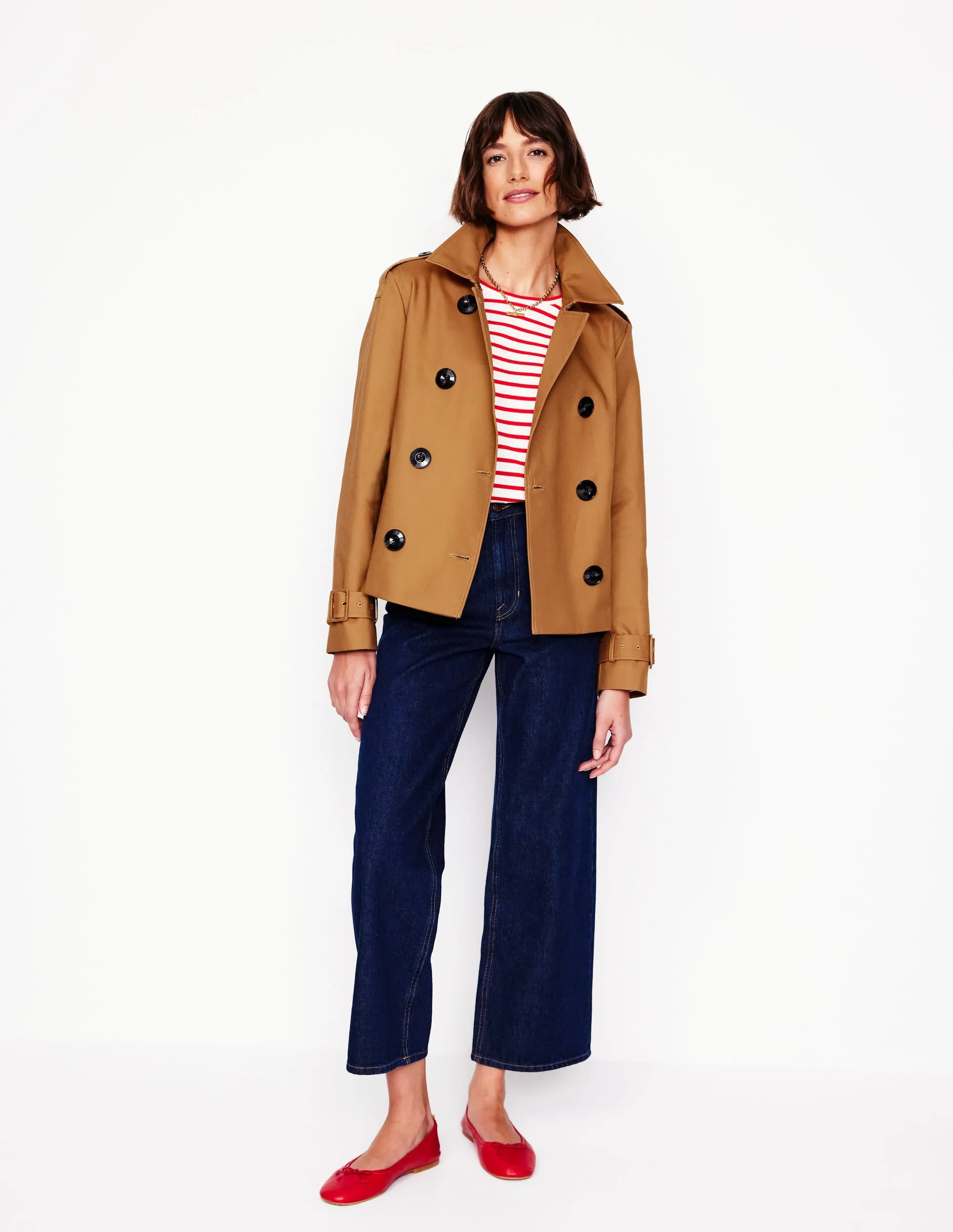 Mayfair Cropped Trench-Hazelnut Brown