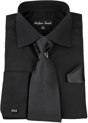 Men Dress Shirt SG-27C-Black