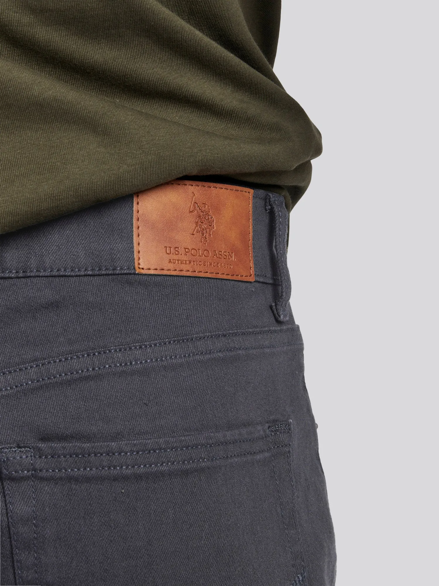 Mens 5 Pocket Slub Twill Trousers in Ebony
