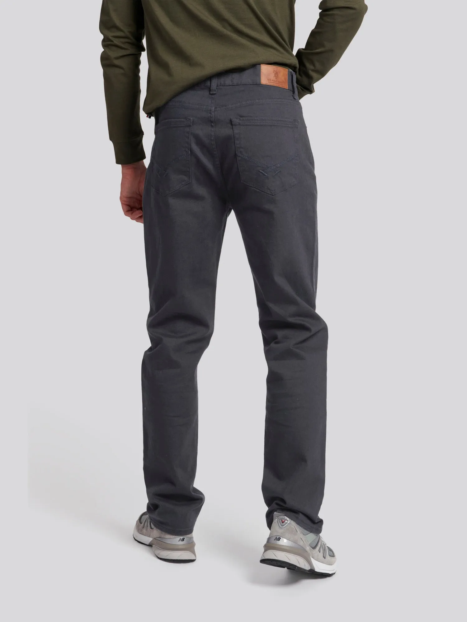 Mens 5 Pocket Slub Twill Trousers in Ebony