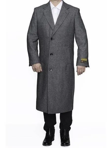 Mens Wool Trench coat - Gery Color Mens Overcoat