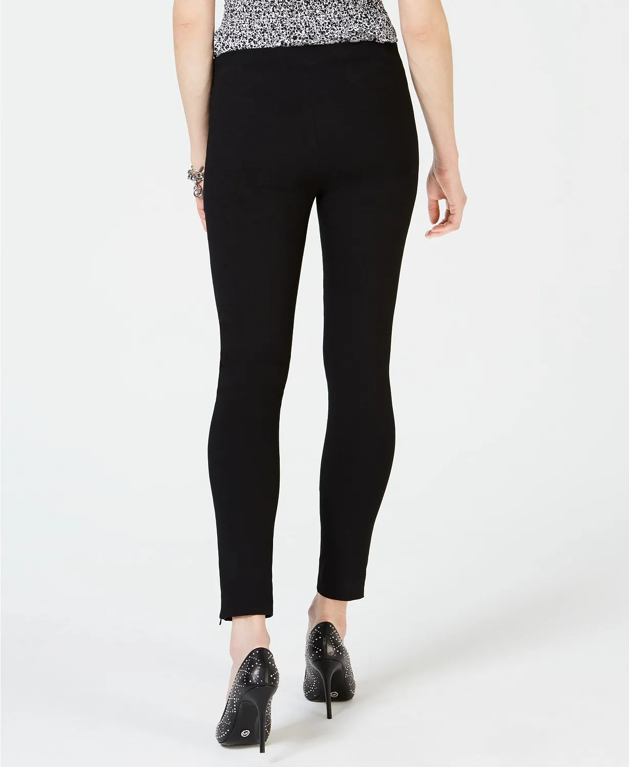Michael Kors Women's Black Petites Pull On Solid Casual Pants
