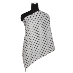 Mustache Black Muslin Nursing Scarf