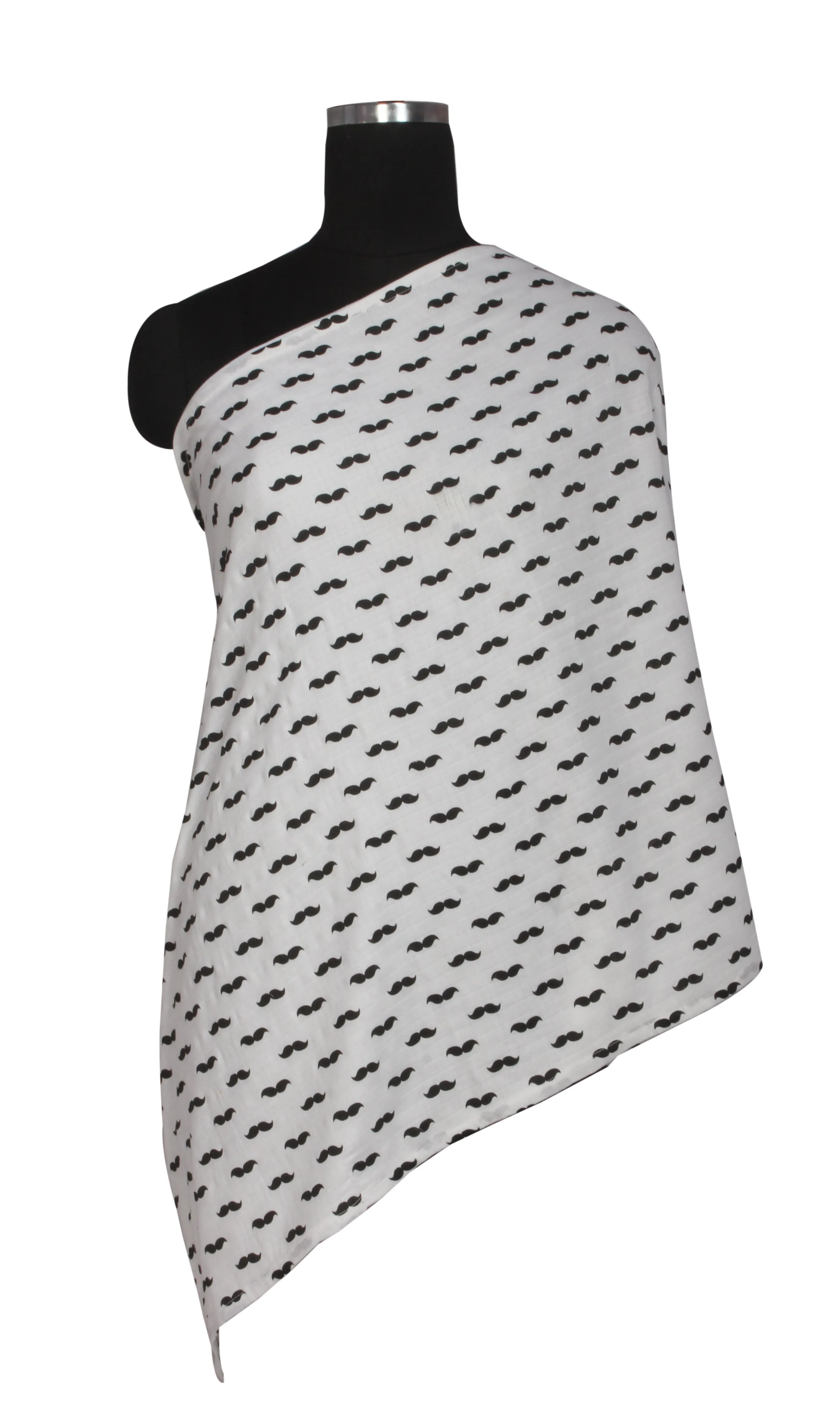 Mustache Black Muslin Nursing Scarf