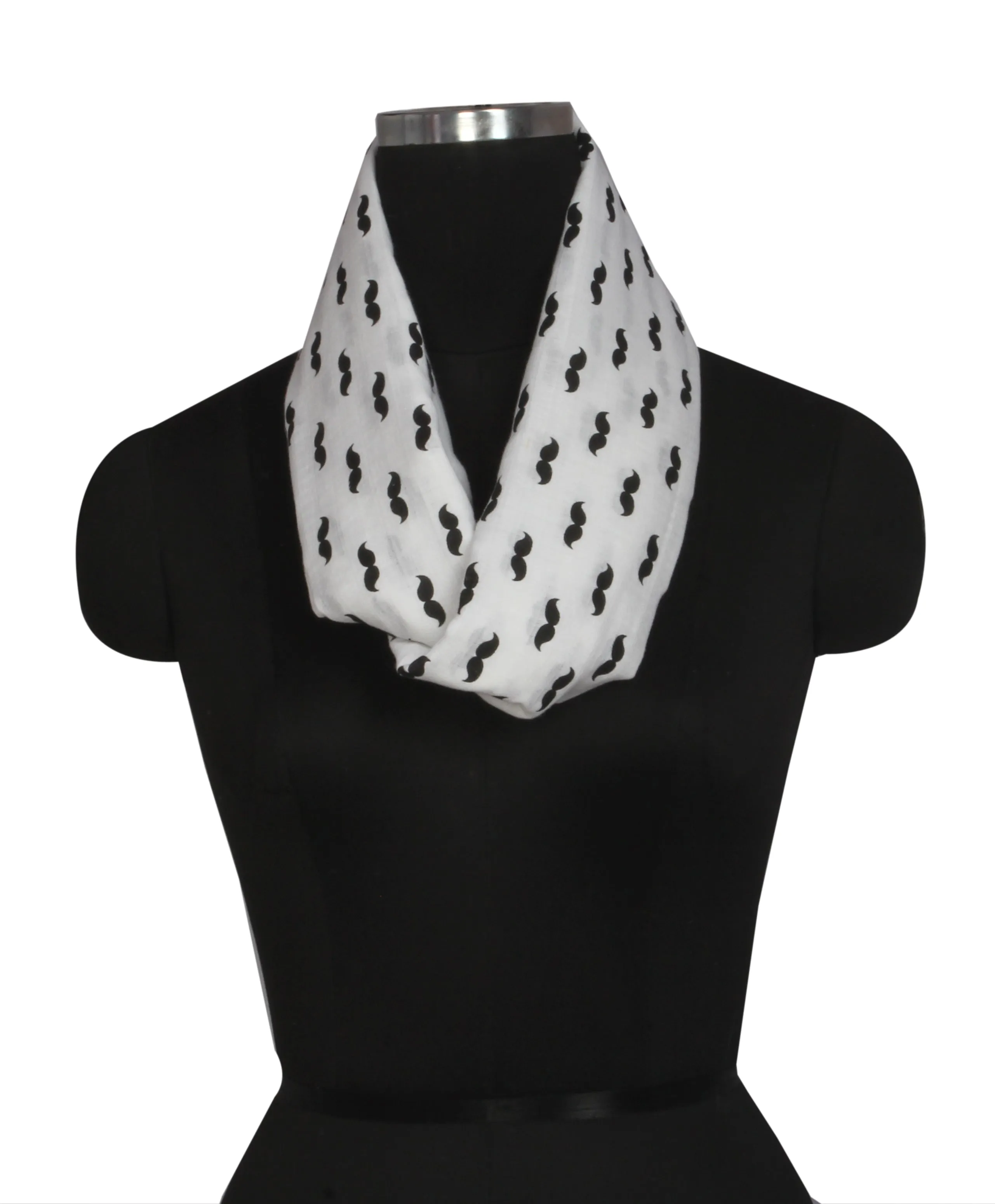 Mustache Black Muslin Nursing Scarf