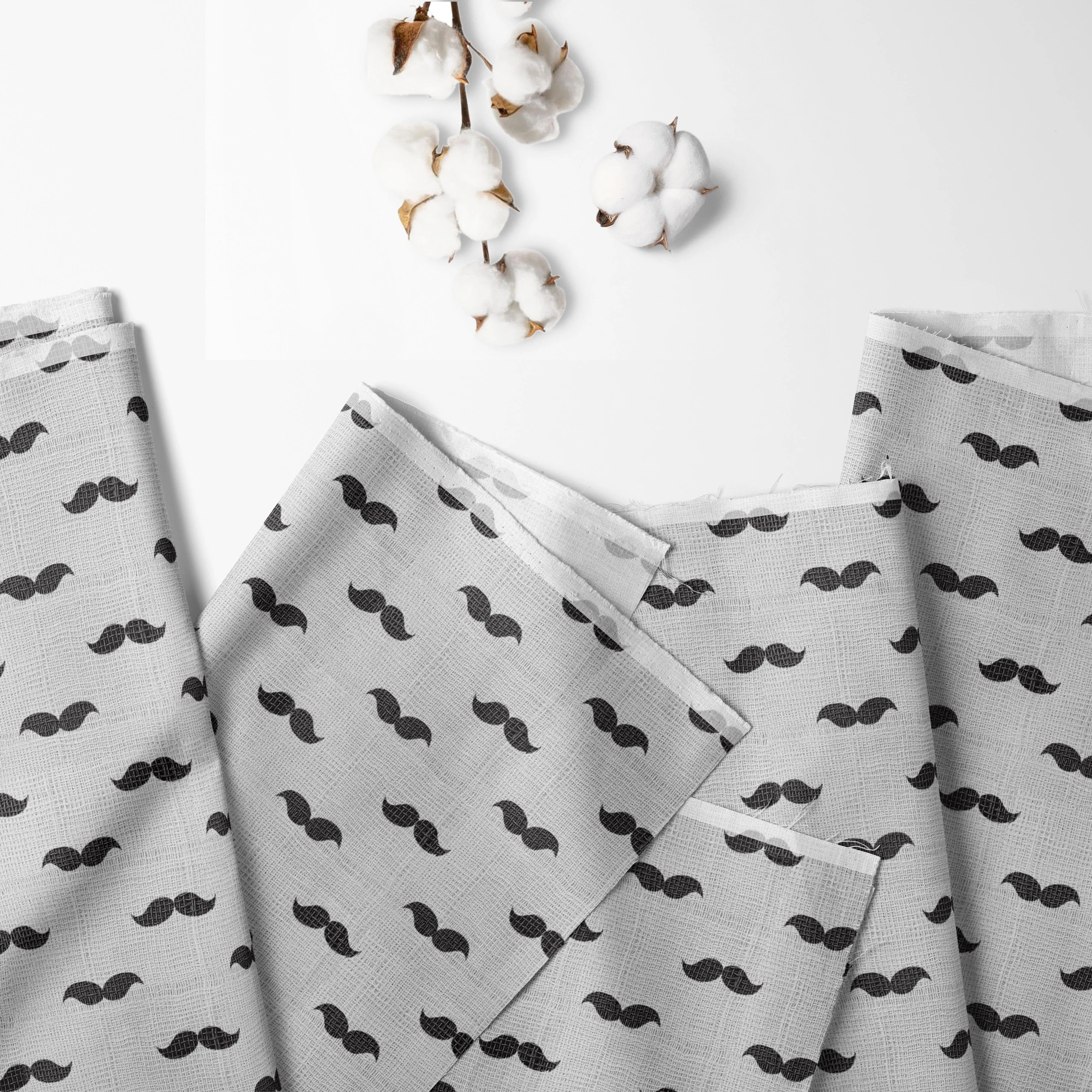 Mustache Black Muslin Nursing Scarf