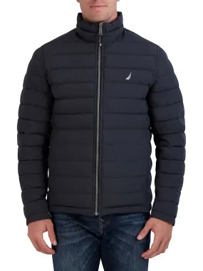 Nautica Mens Reversible Quilted Puffer Coat Jacket Black 2XL