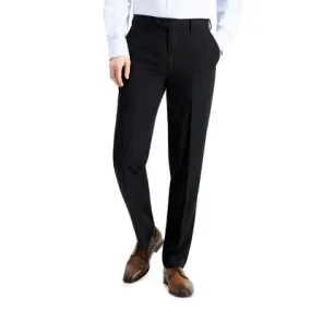 Nautica Mens Slim fit Dress Pants 38 / 32 Black Solid Stretch