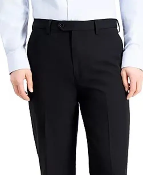 Nautica Mens Slim fit Dress Pants 38 / 32 Black Solid Stretch
