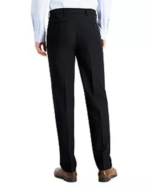 Nautica Mens Slim fit Dress Pants 38 / 32 Black Solid Stretch