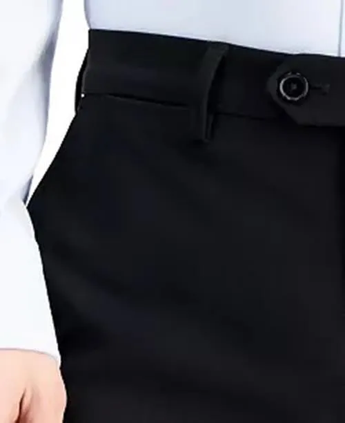 Nautica Mens Slim fit Dress Pants 38 / 32 Black Solid Stretch