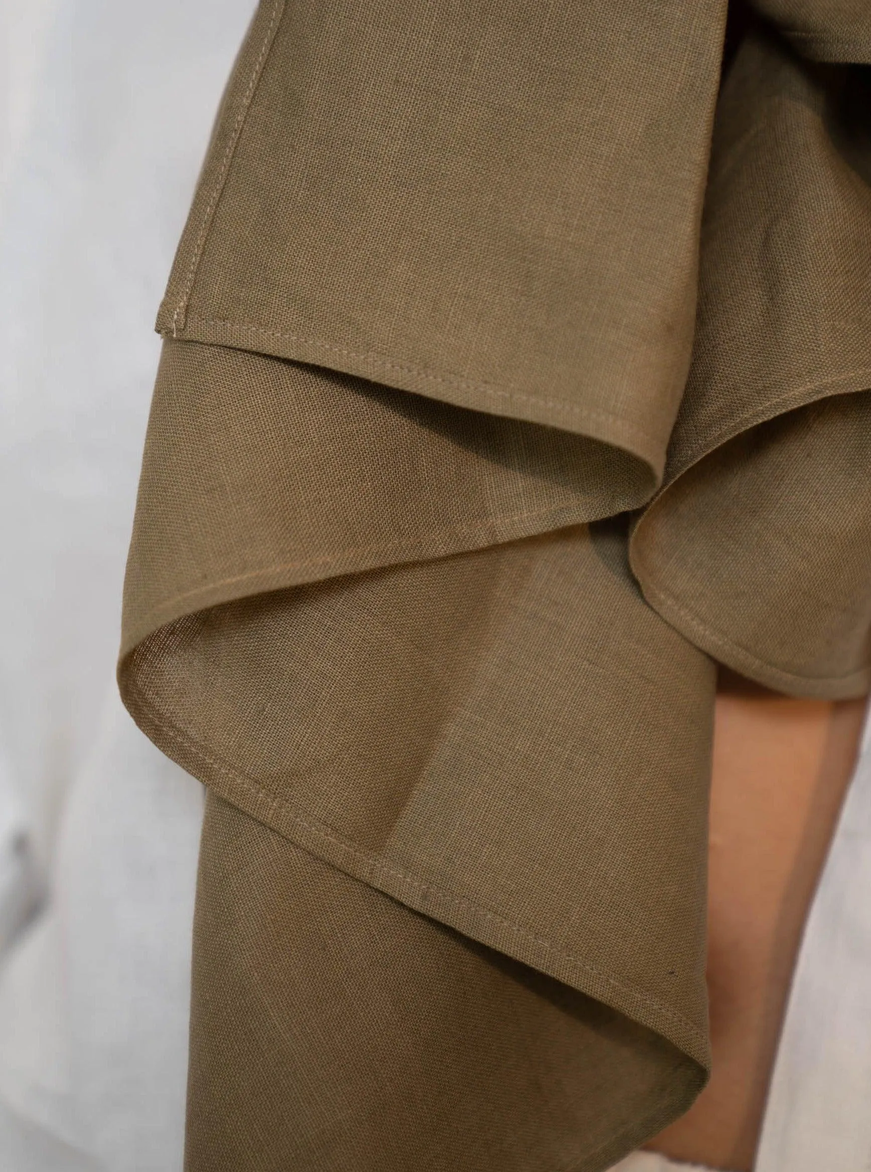 NOAH Tan Linen Scarf