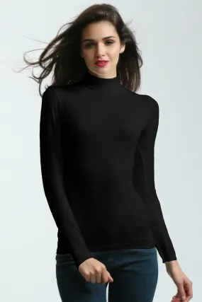 Palm PL517 Black Long Sleeve Turtle Neck Thermal Top