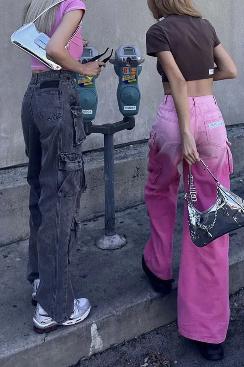 PE659 Ombre Cargo Denim Pants