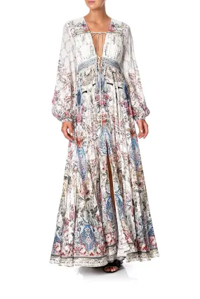 PEASANT DRESS WITH TIE FRONT SOUTHERN BELLE