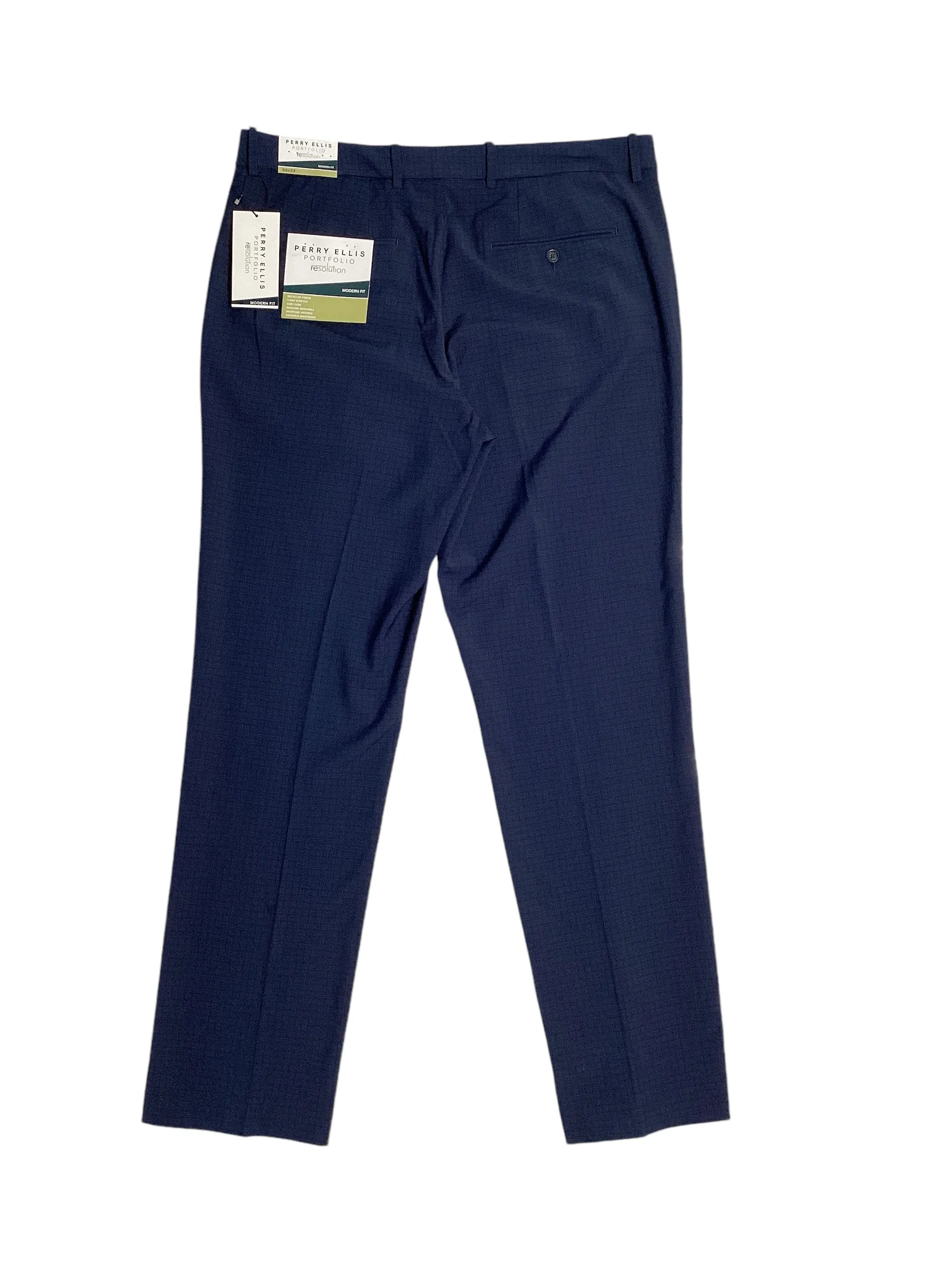 Perry Ellis Portfolio Mens Modern Fit Dress Pants Navy 34 x 30