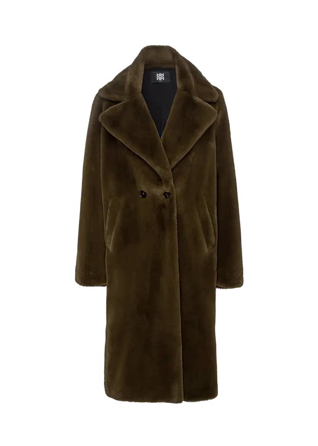 Riani Super Soft Olive Green Teddy Bear Coat 802990-5327 546