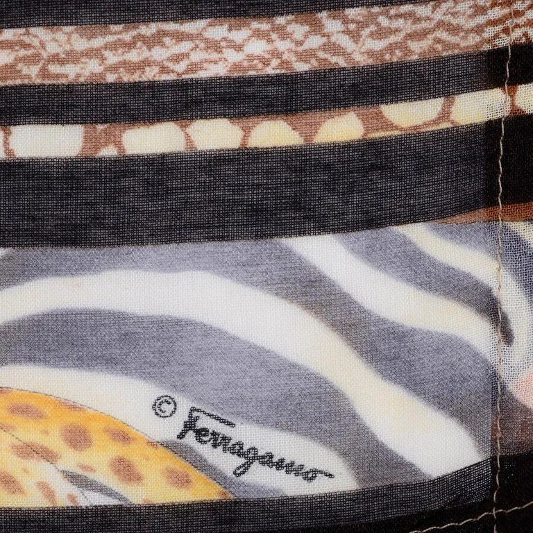 Salvatore Ferragamo Semi Sheer Vintage Animal Print Tunic Small