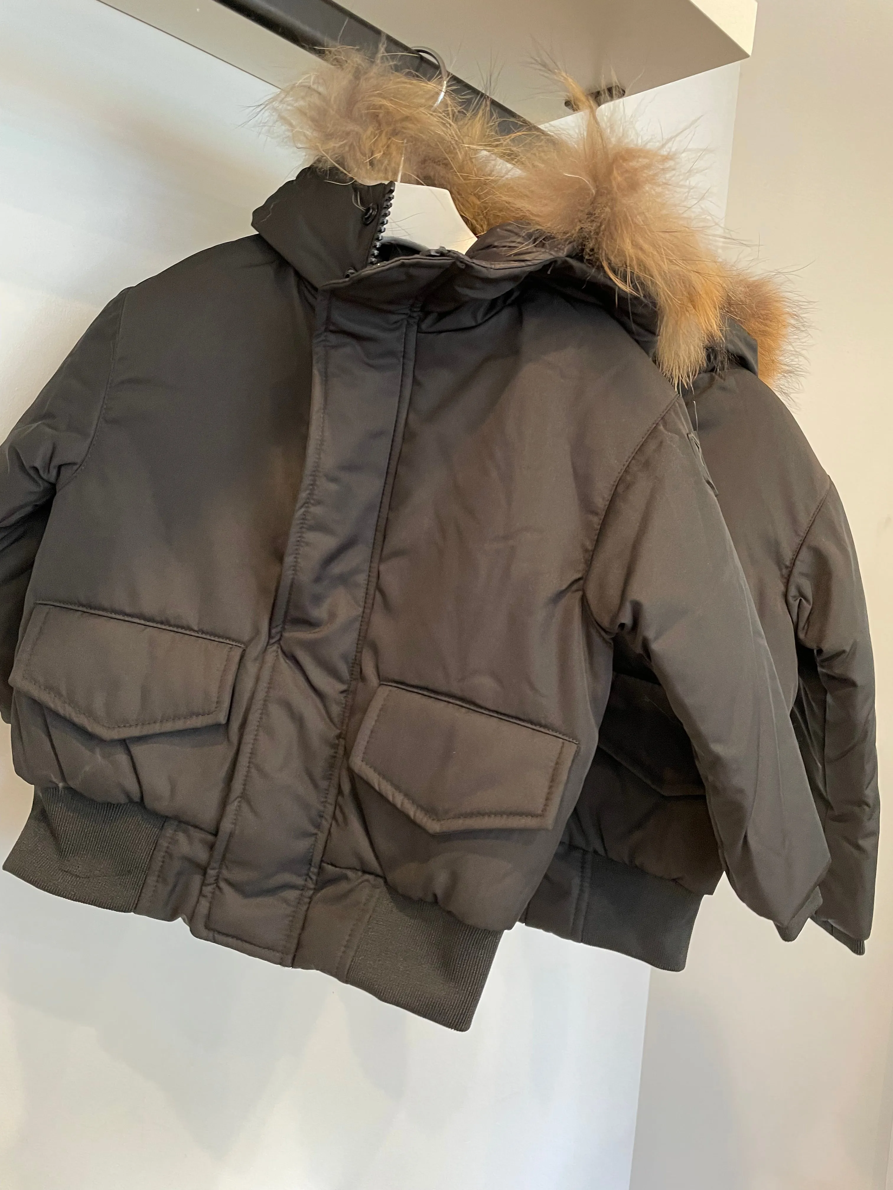 Scotch Bonnet Black Canvas Coat with Natural Tips