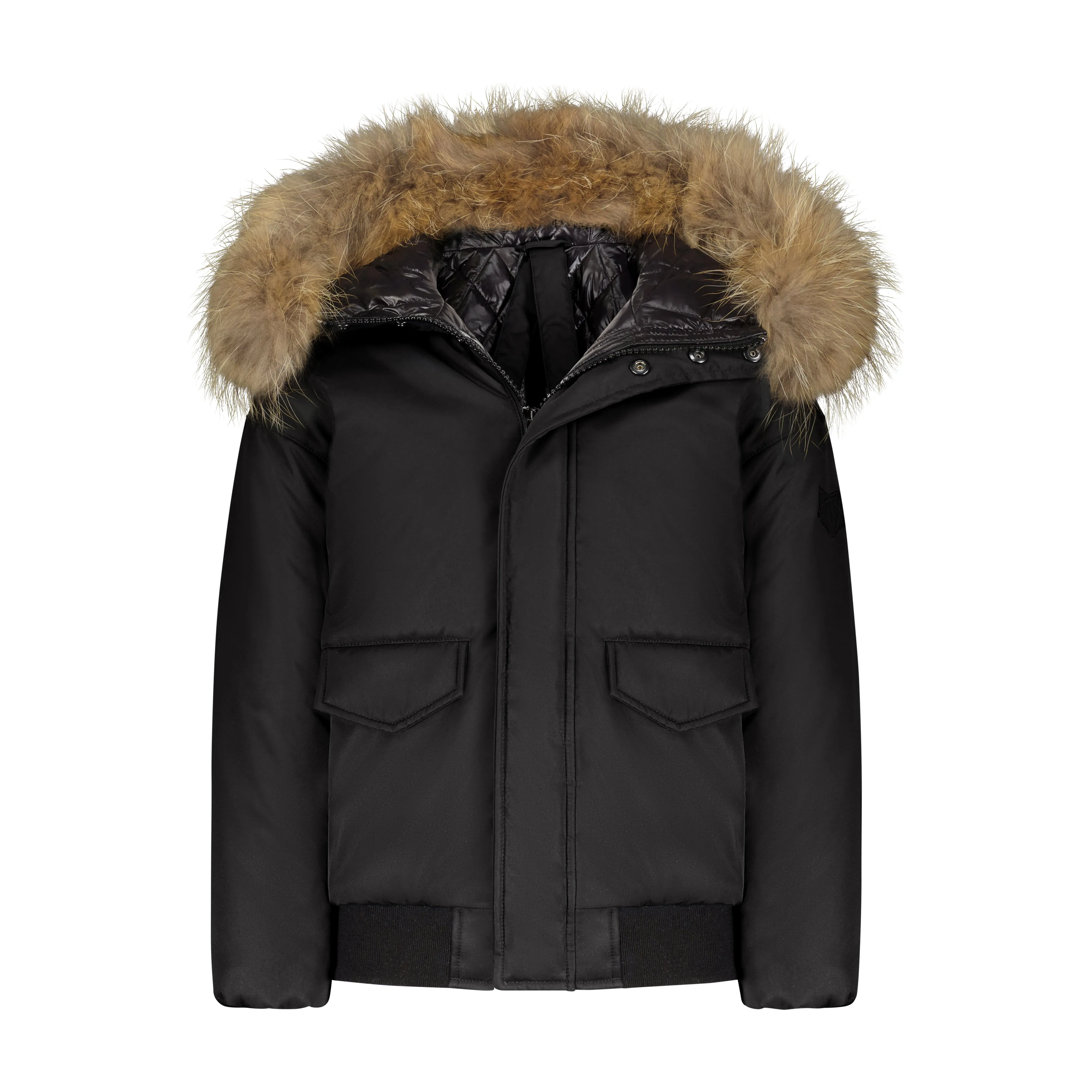 Scotch Bonnet Black Canvas Coat with Natural Tips