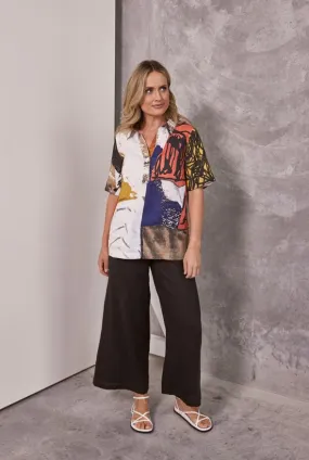 See Saw Linen Collared Tunic Shirt