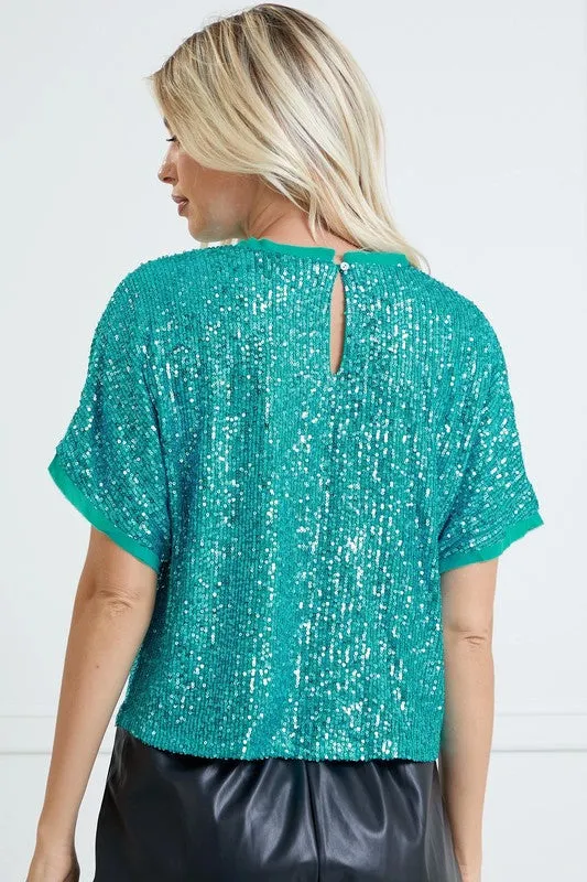 Shimmer Sequin Tunic Top