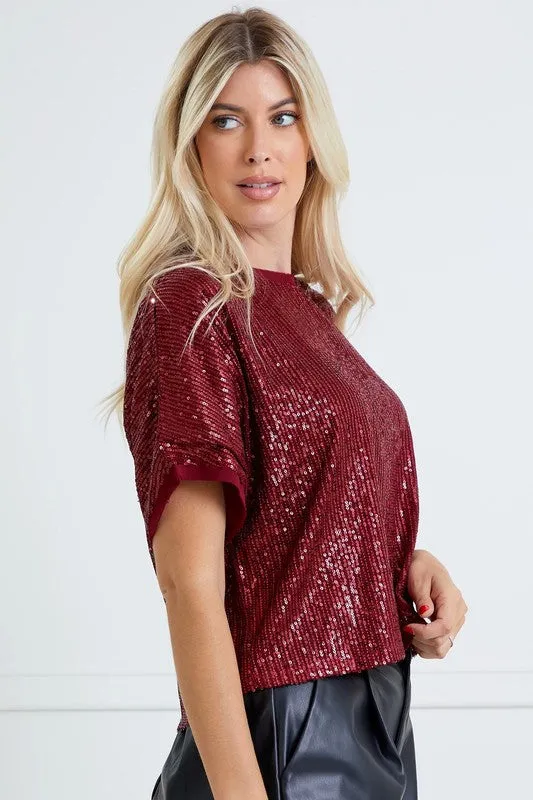 Shimmer Sequin Tunic Top